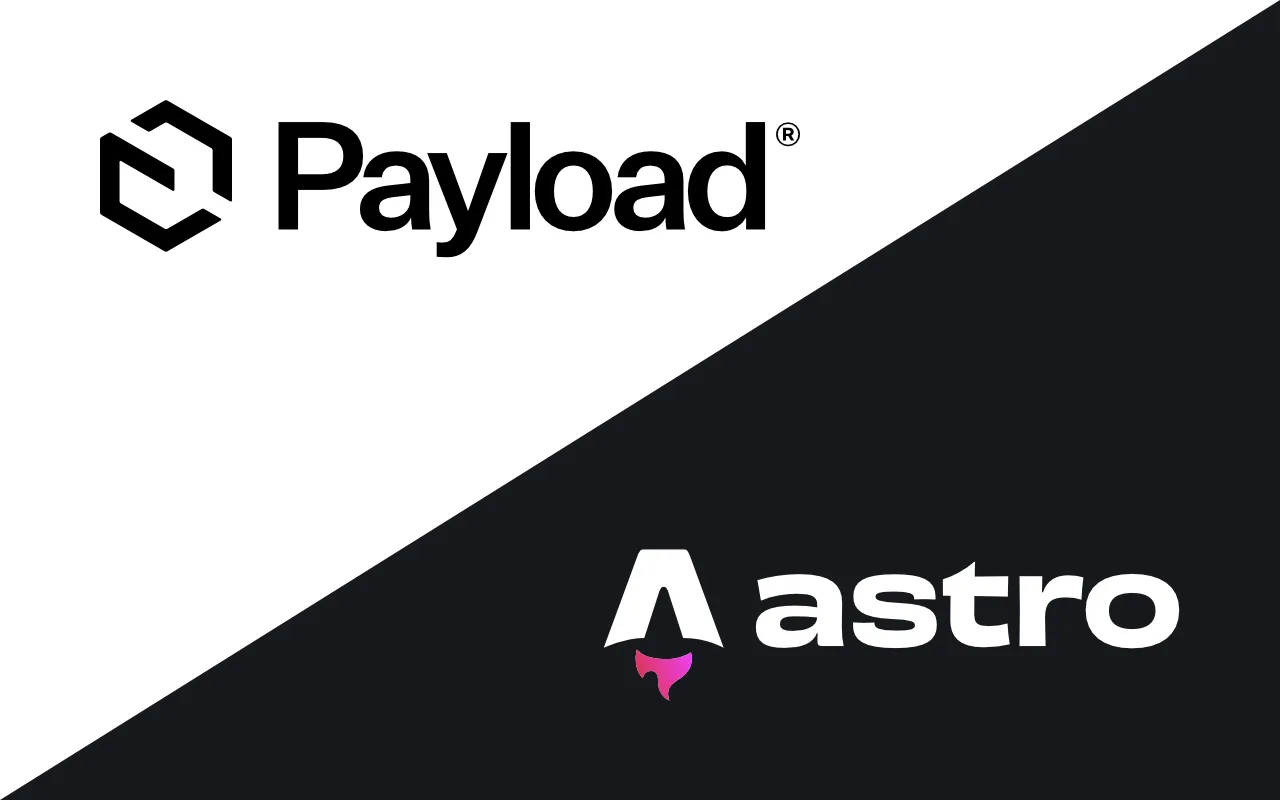The Payload CMS logo and the Astro logo 