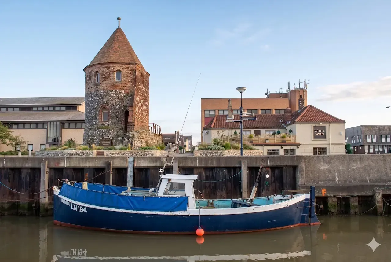 View of North Tower Great Yarmouth from the river. Photo taken by Ric Wood.