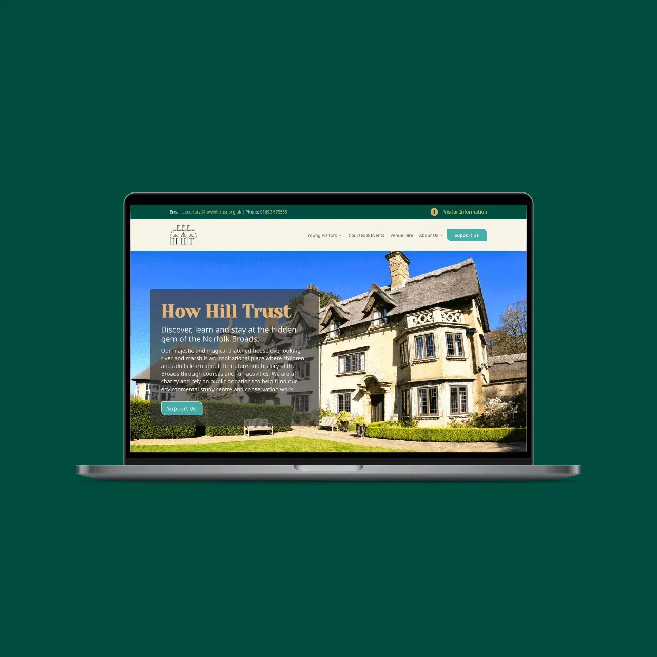 How Hill Trust Website on a Laptop