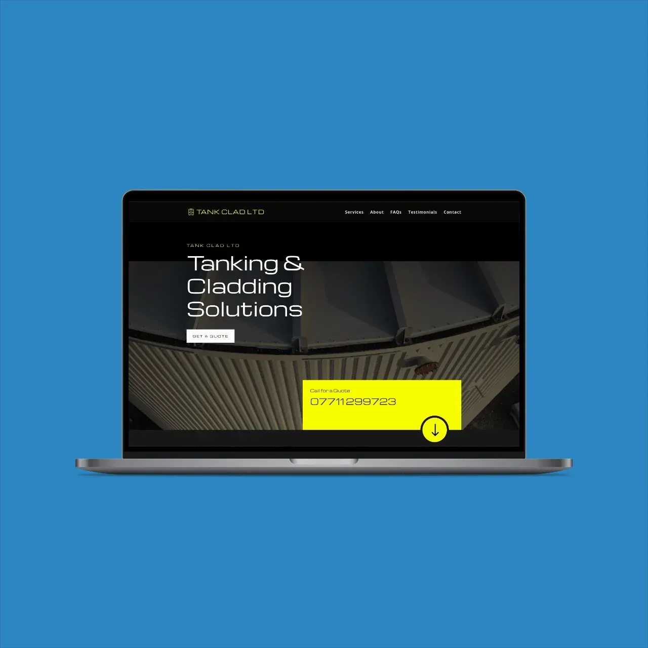 New website for Tank Clad Ltd — screenshot