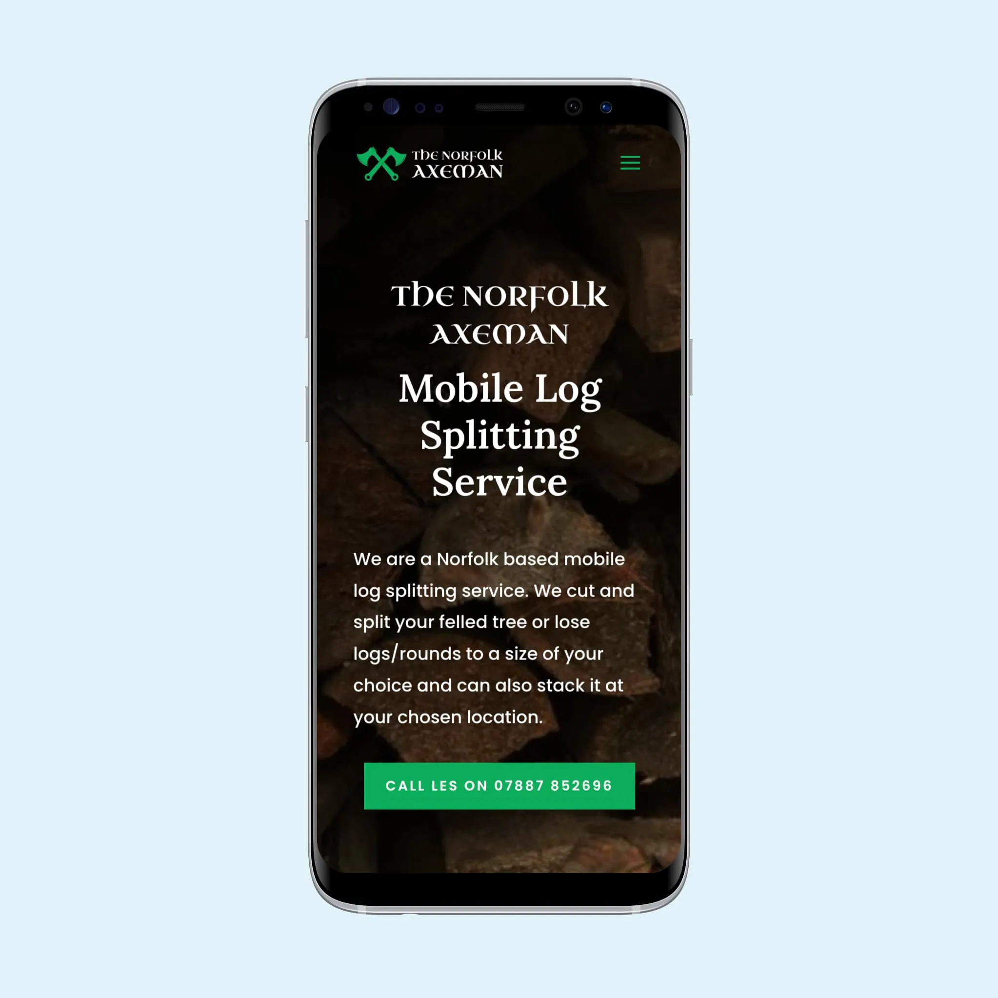 Single Page Website for The Norfolk Axeman — screenshot