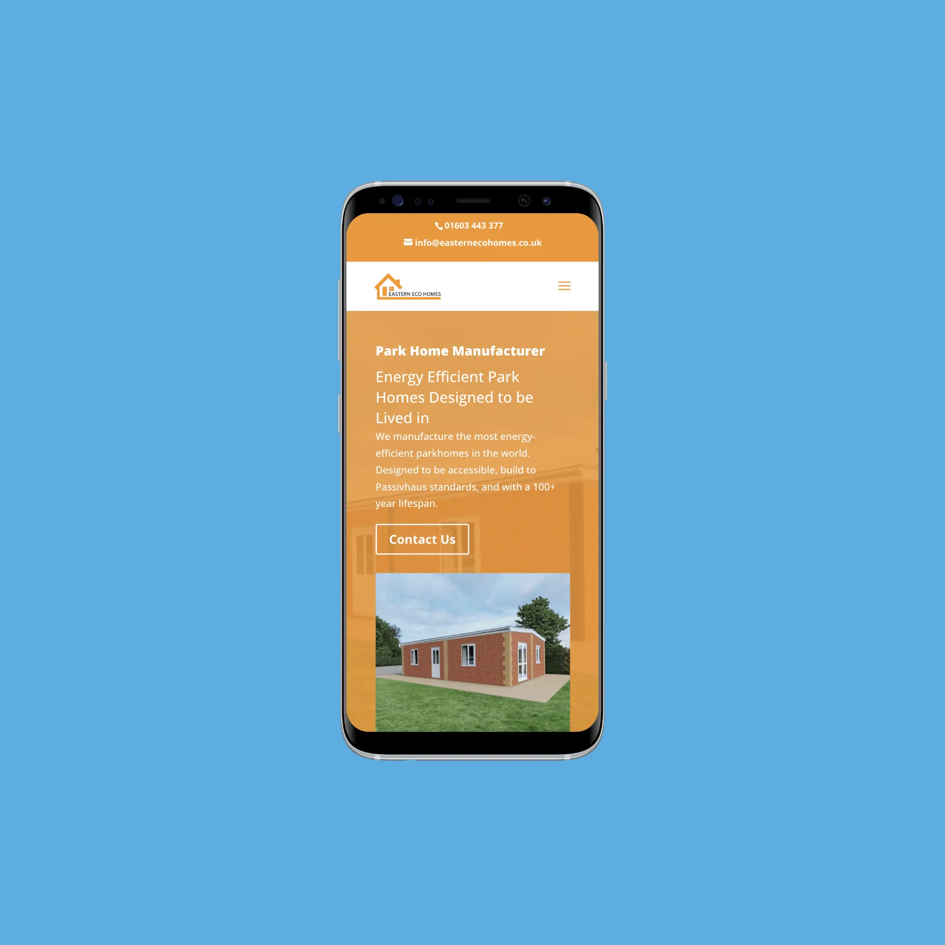 Sustainable Website for Eastern Eco Homes — screenshot