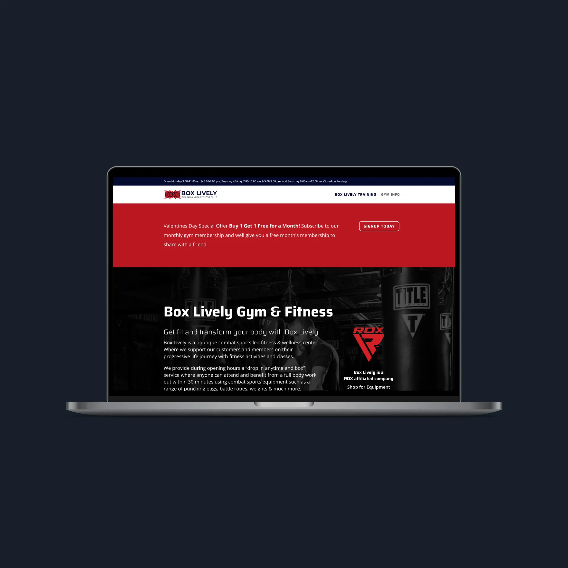 Web Design Project for Box Lively — screenshot
