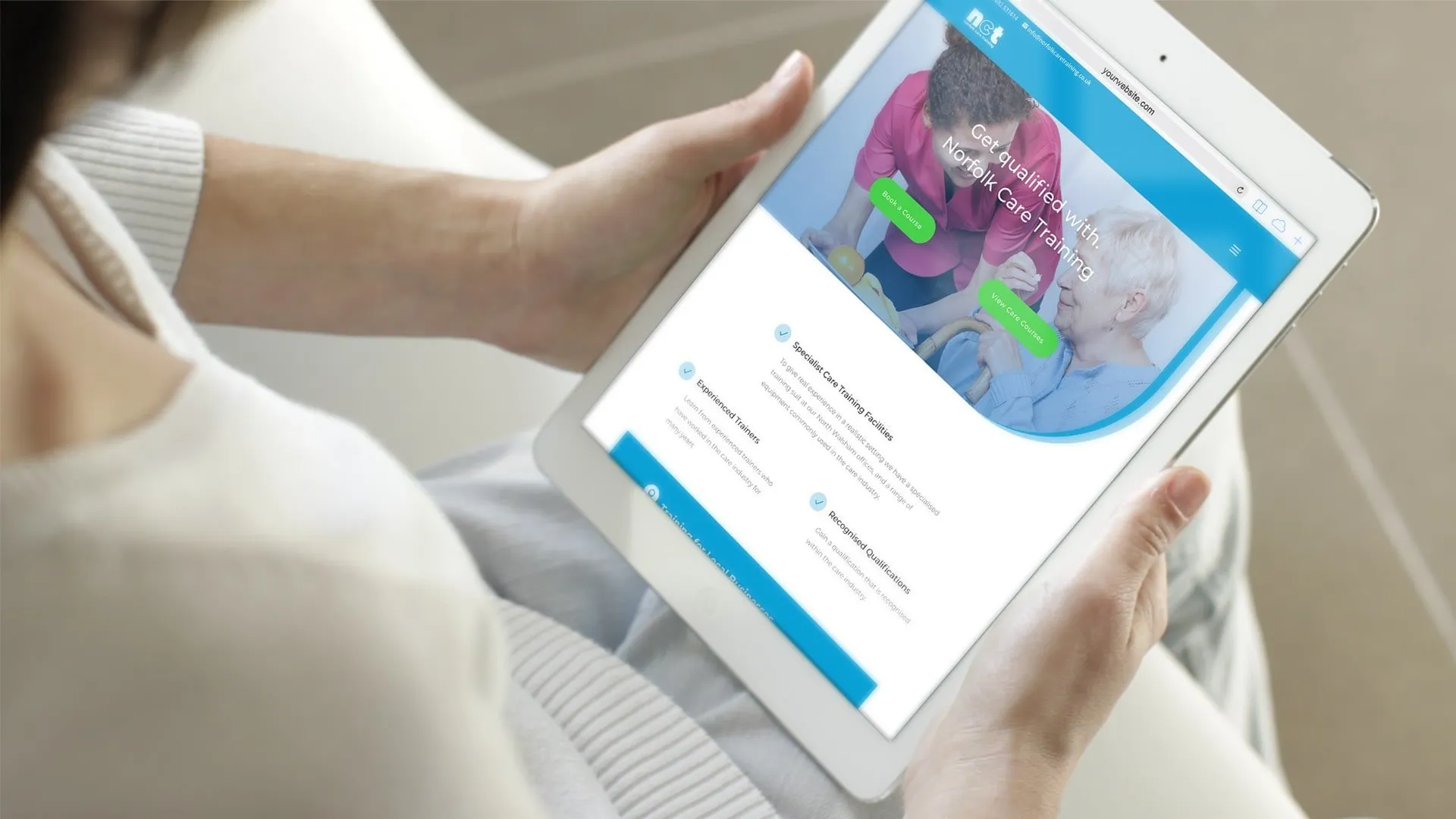 Web Design Project for Norfolk Care Training — screenshot