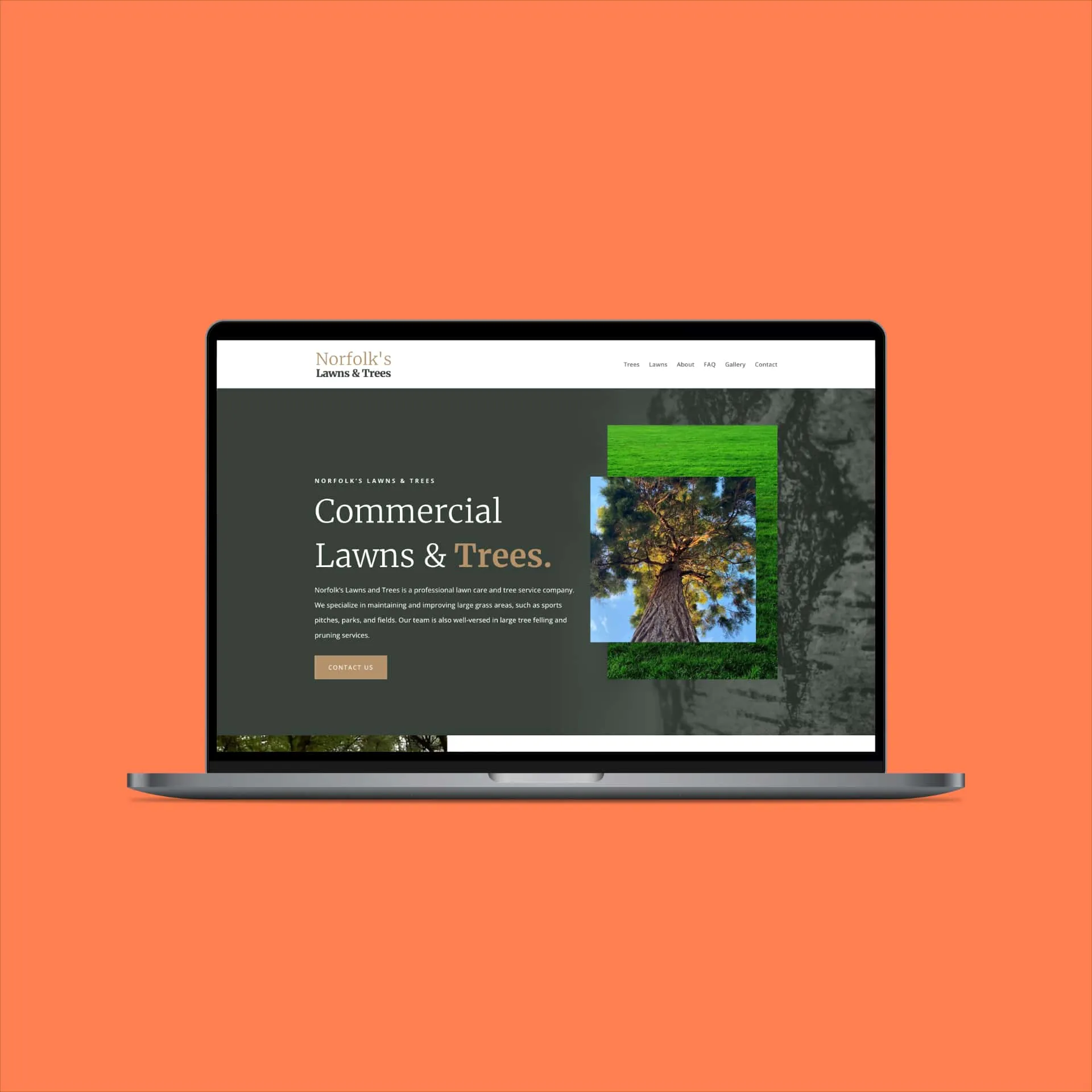 Web Design Project for Norfolk’s Lawns & Trees — screenshot