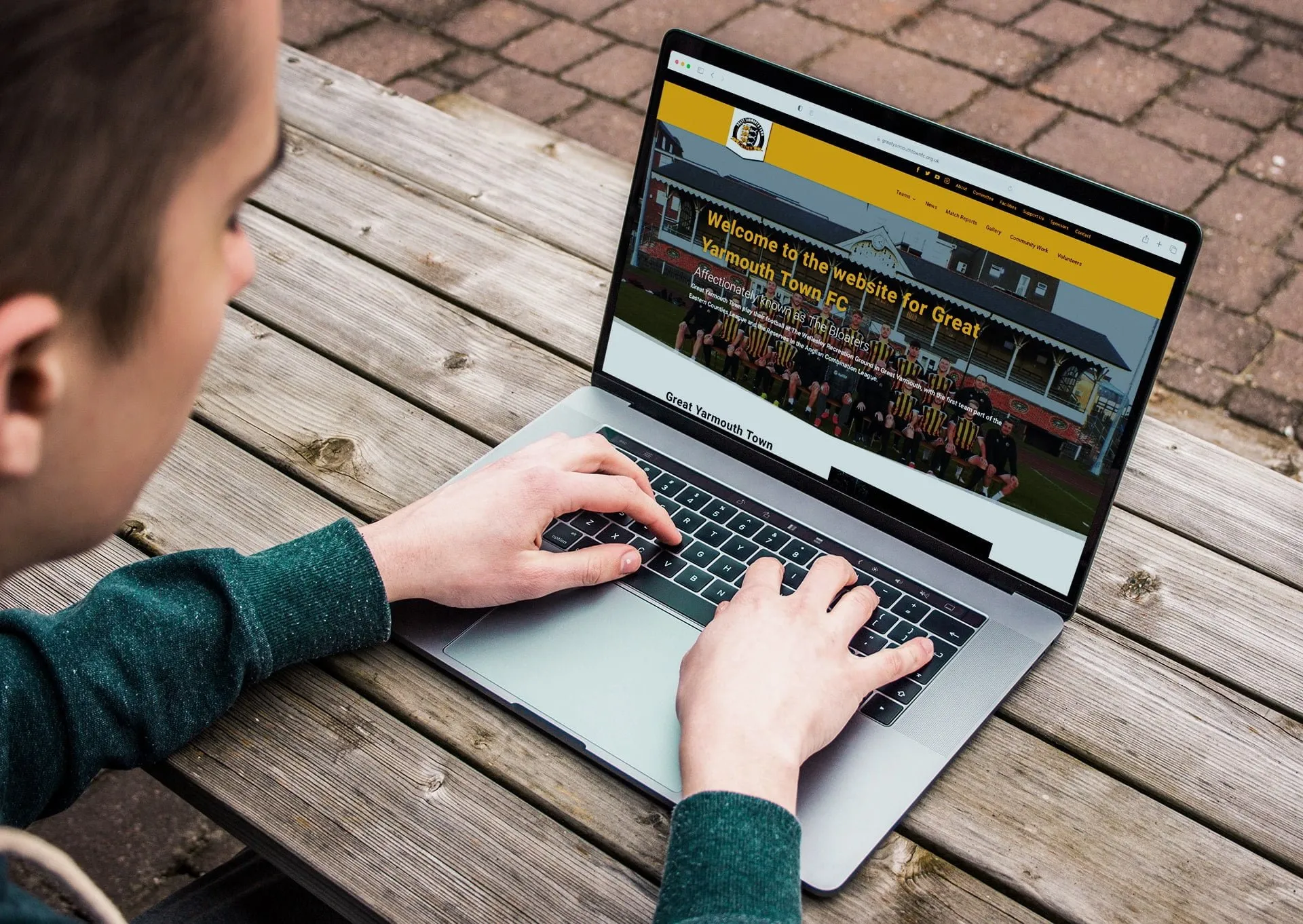 Website for Great Yarmouth Town Football Club — screenshot