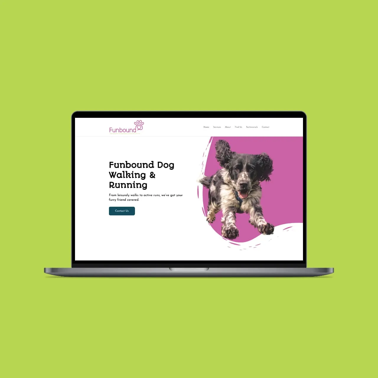 Website for Local Startup Funbound — screenshot